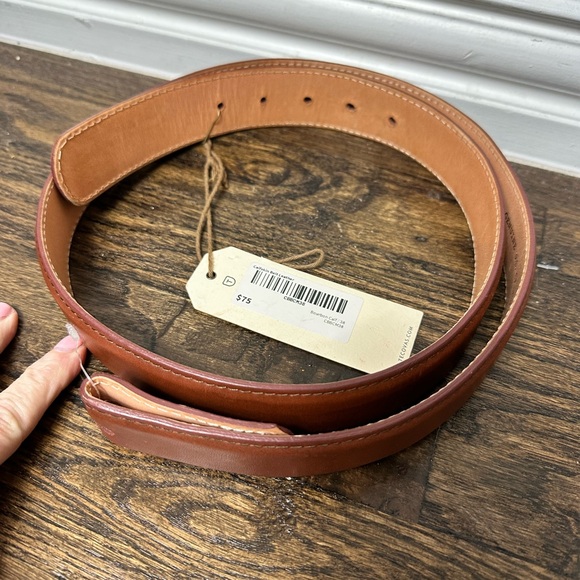 New Tecovas Calfskin Leather Belt Brown Size 38 NO Buckle - Picture 1 of 5